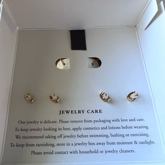 Dalmatian Jasper Gold Plated Earrings Set - Picture 2 of 2